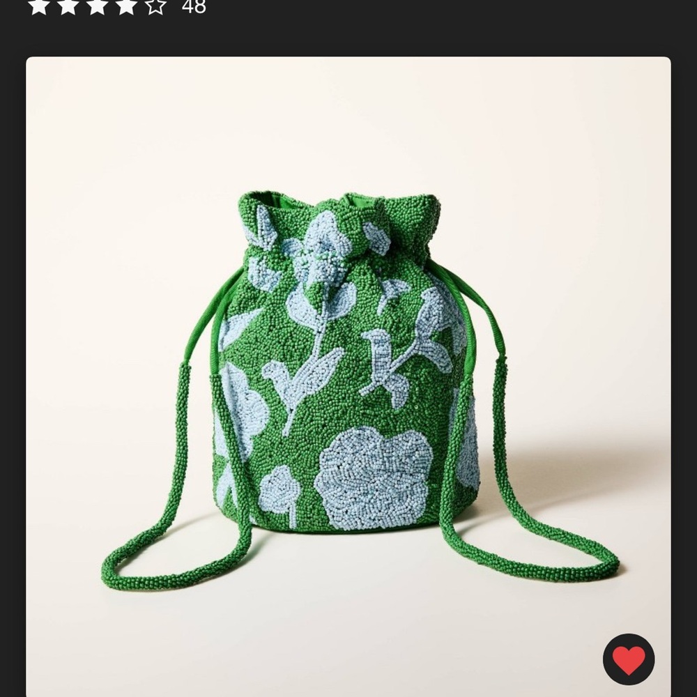 Kate Spade x Target Green Floral Drawstring Bag NWT